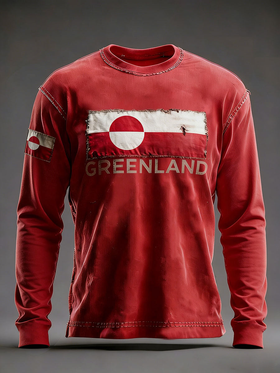Mænds Grønland trykt Casual T-shirt