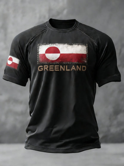 Mænds Grønland trykt Casual T-shirt