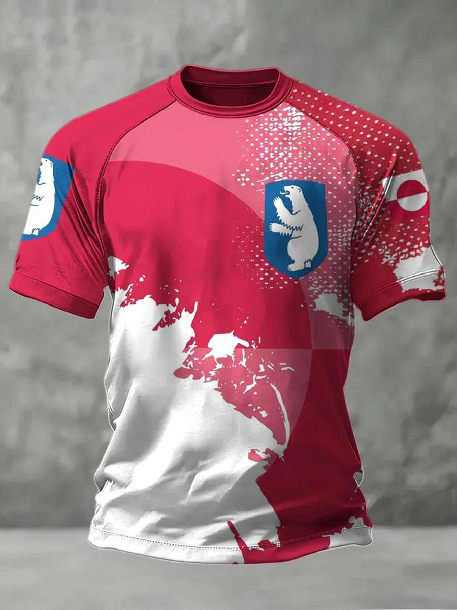 Mænds Grønland trykt Casual T-shirt