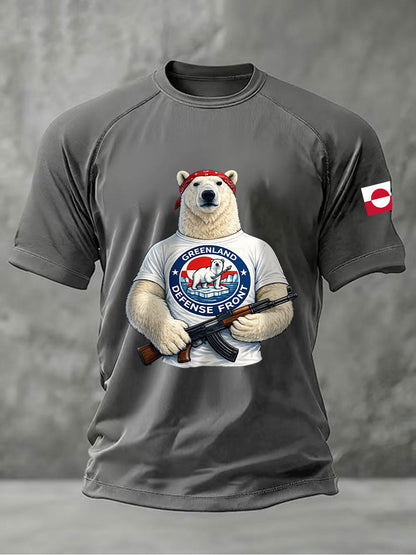 Mænds Grønland trykt Casual T-shirt