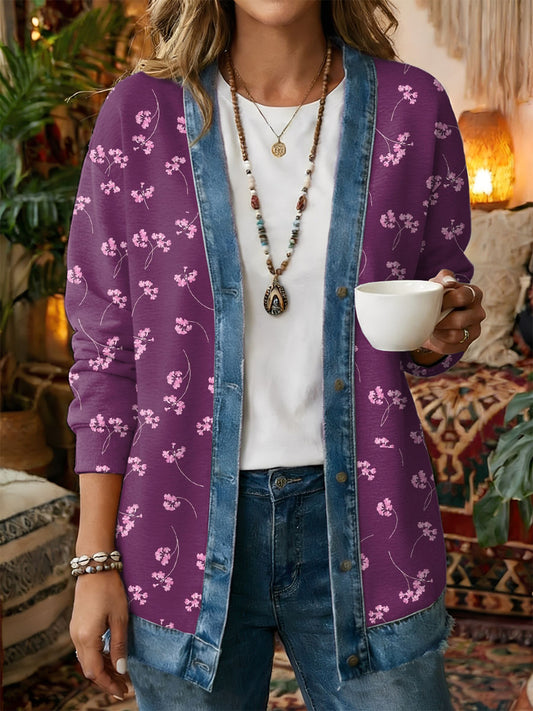 Kvinders Vintage Blomster Print Casual Frakt