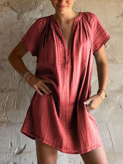 Kvinders Vintage Simple linned kjole