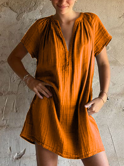 Kvinders Vintage Simple linned kjole