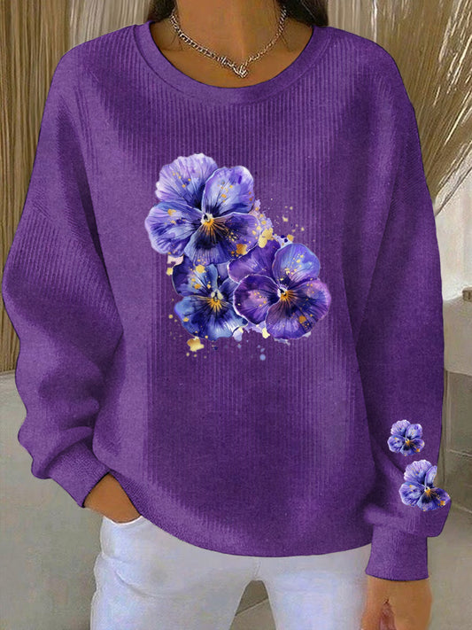 Kvinders lilla kunst Print Casual Sweatshirt