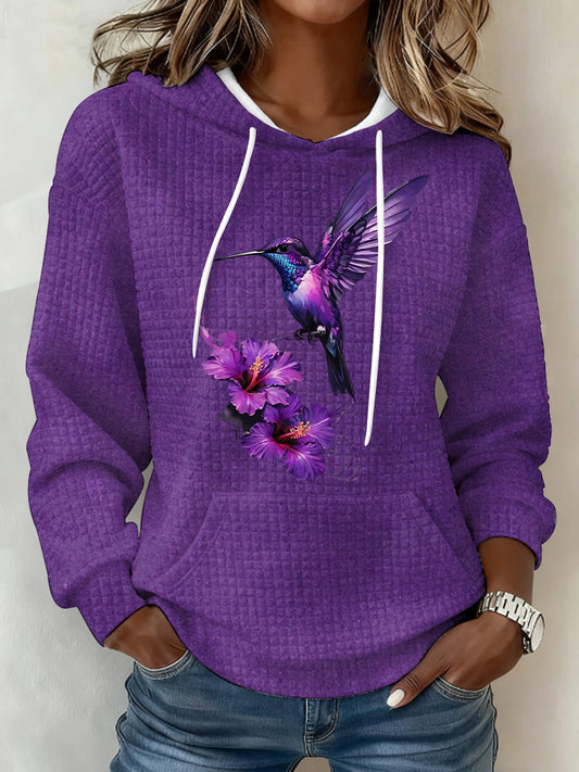 Kvinders lilla kunst udskrive store hættefuld sweatshirt