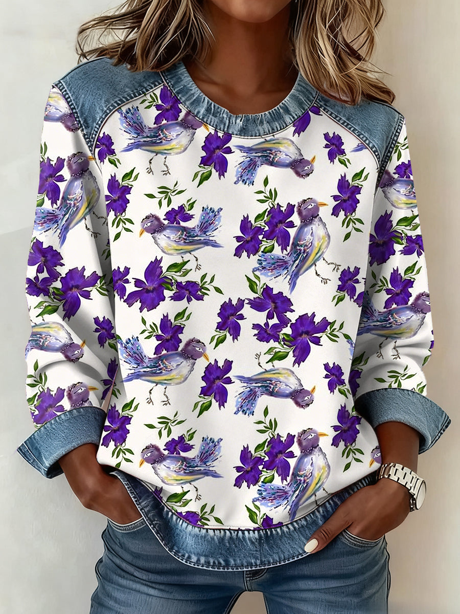 Kvinders lilla kunst mønster mønstre kunst sweatshirt
