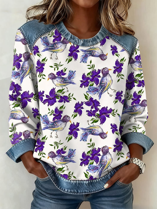 Kvinders lilla kunst mønster mønstre kunst sweatshirt