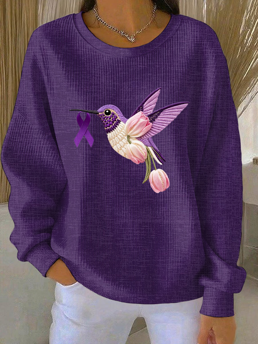 Kvinders lilla kunst Print Casual Sweatshirt