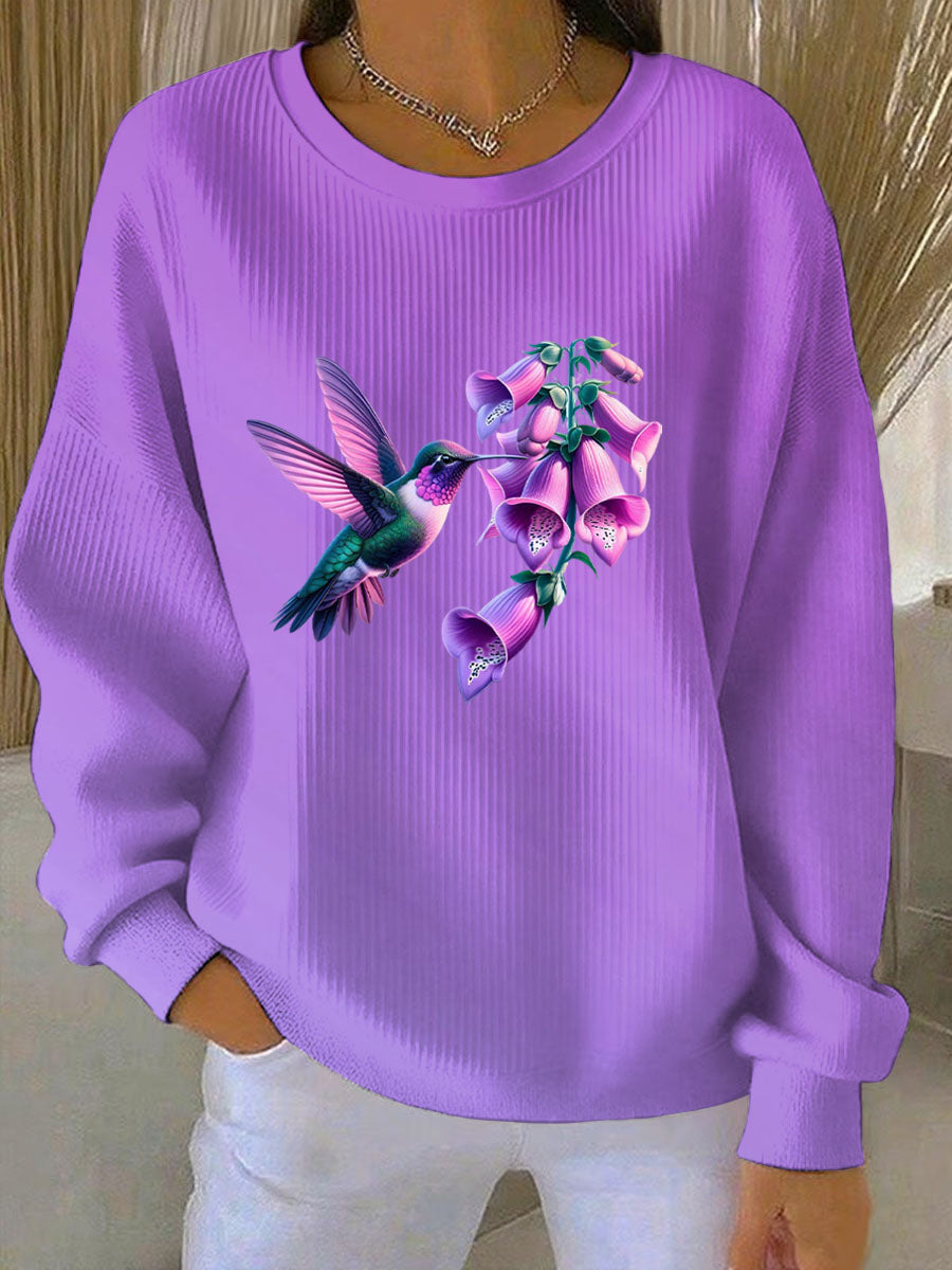 Kvinders lilla kunst Print Casual Sweatshirt