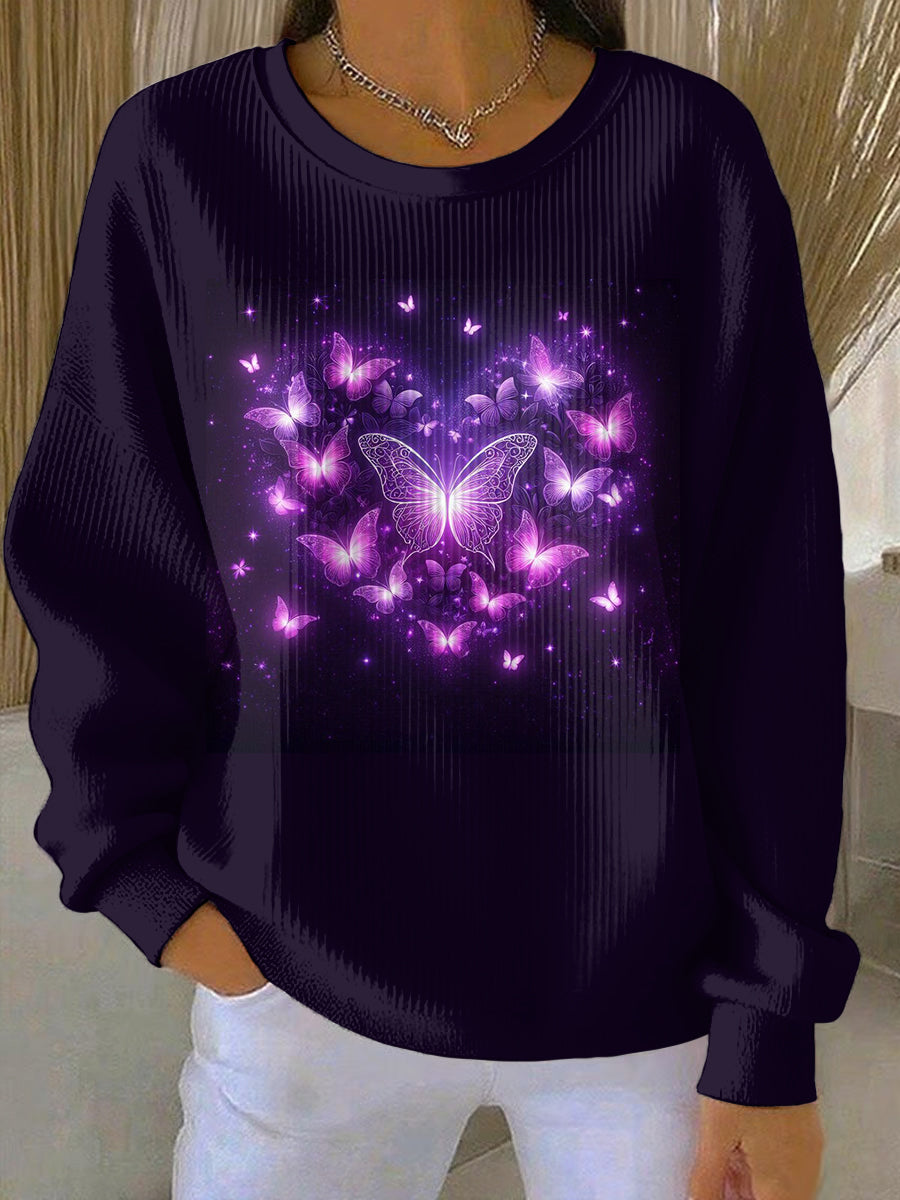 Kvinders lilla kunst Print Casual Sweatshirt