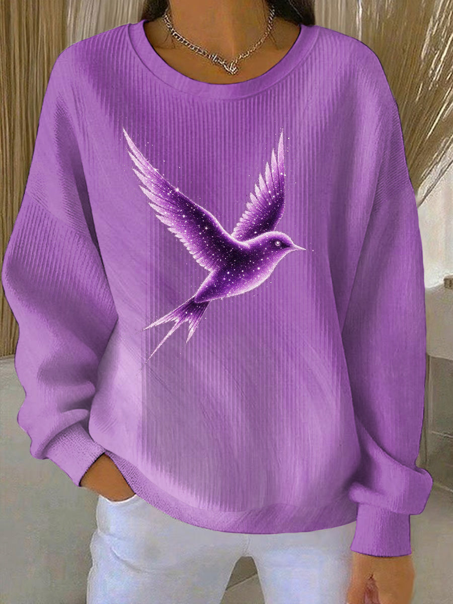 Kvinders lilla kunst Print Casual Sweatshirt