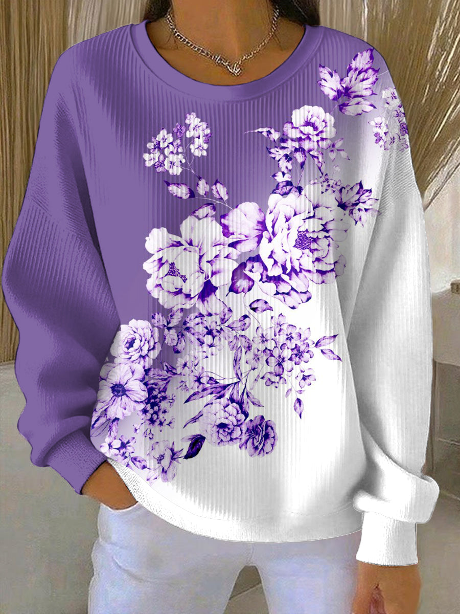 Kvinders lilla kunst Print Casual Sweatshirt