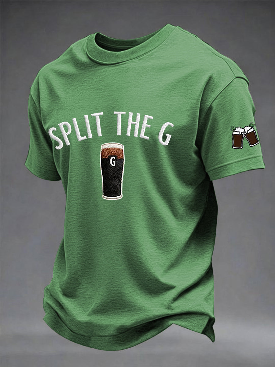 Mænds St. Patrick's Day Split G trykte korte ærme T-shirt