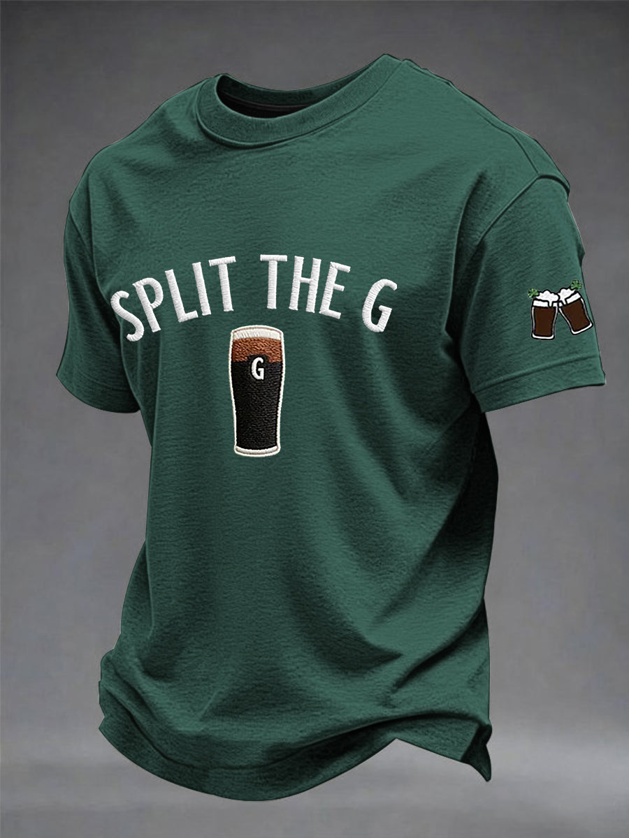 Mænds St. Patrick's Day Split G trykte korte ærme T-shirt