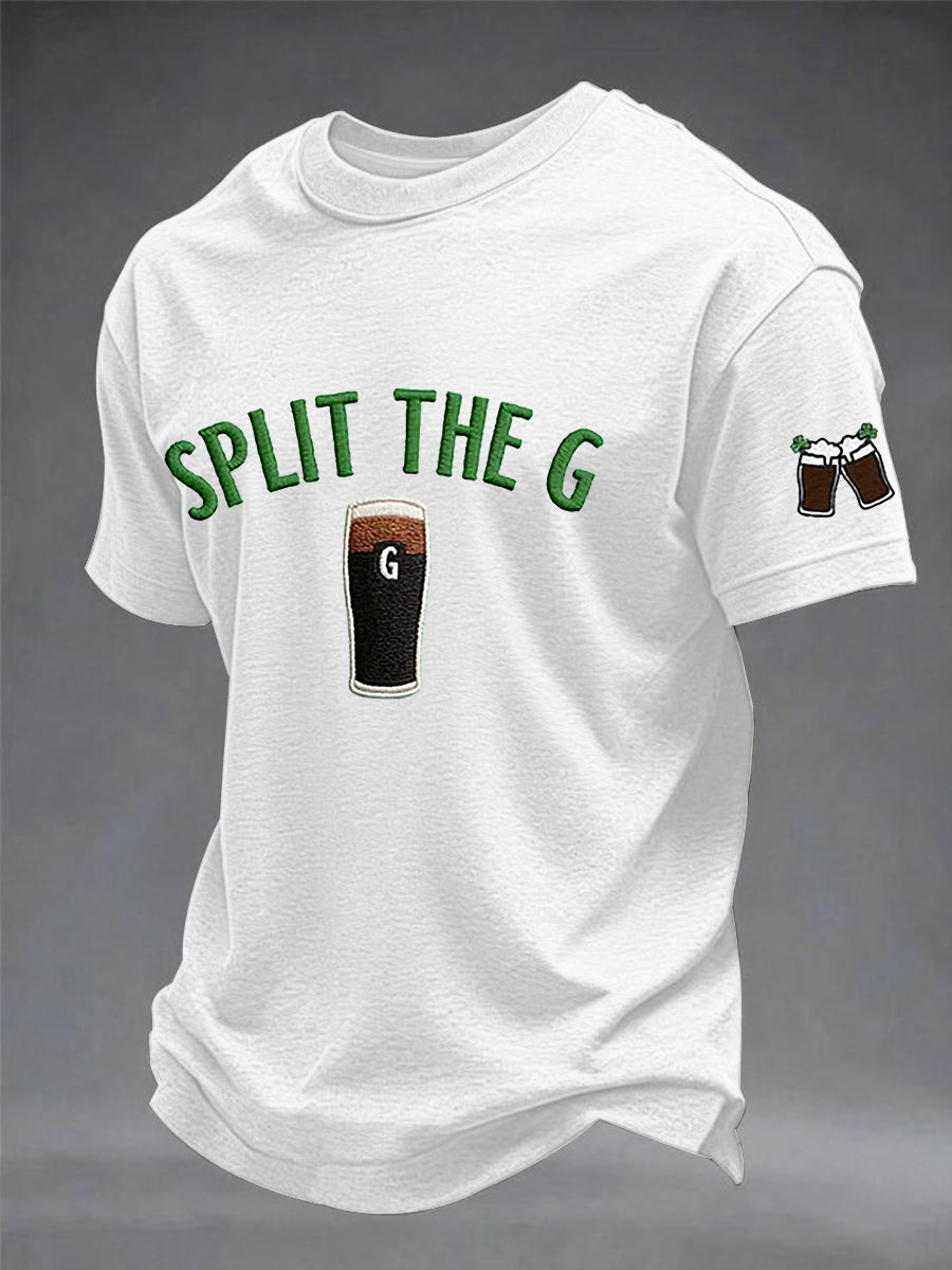 Mænds St. Patrick's Day Split G trykte korte ærme T-shirt
