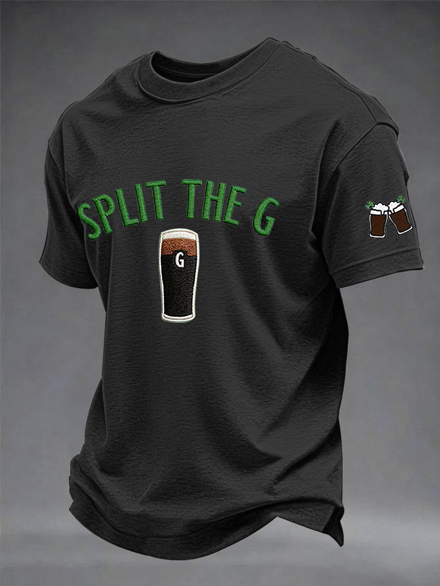 Mænds St. Patrick's Day Split G trykte korte ærme T-shirt