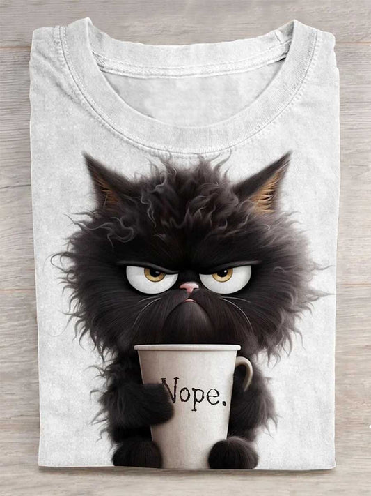 Unisex Cute Cat Print Design T-shirt