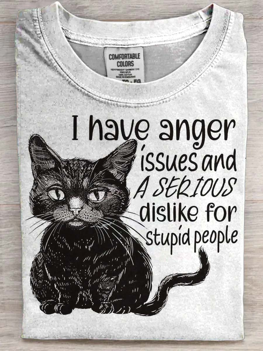 “Vrede problemer” Kat udskrive Casual kortærme T-shirt