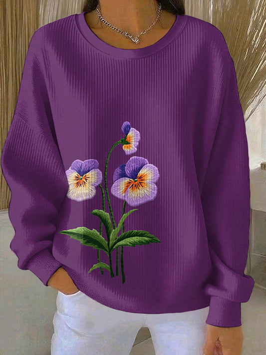 Kvinders lilla kunst Print Casual Sweatshirt