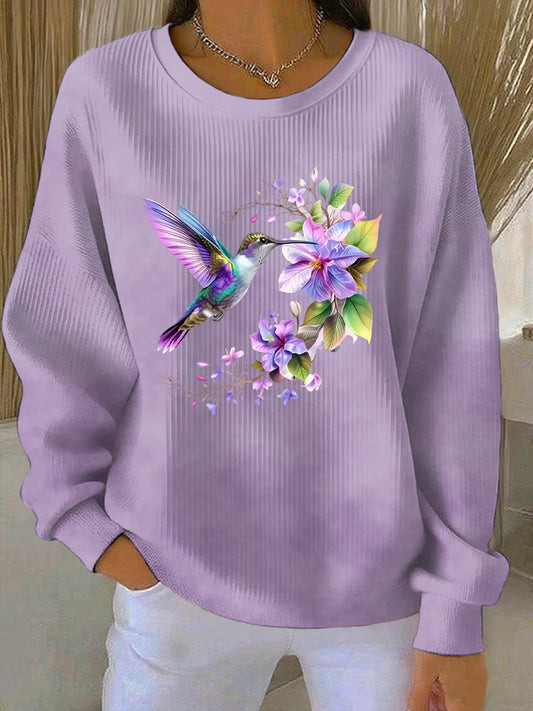 Kvinders lilla kunst Print Casual Sweatshirt