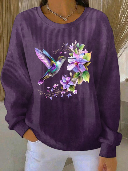 Kvinders lilla kunst Print Casual Sweatshirt
