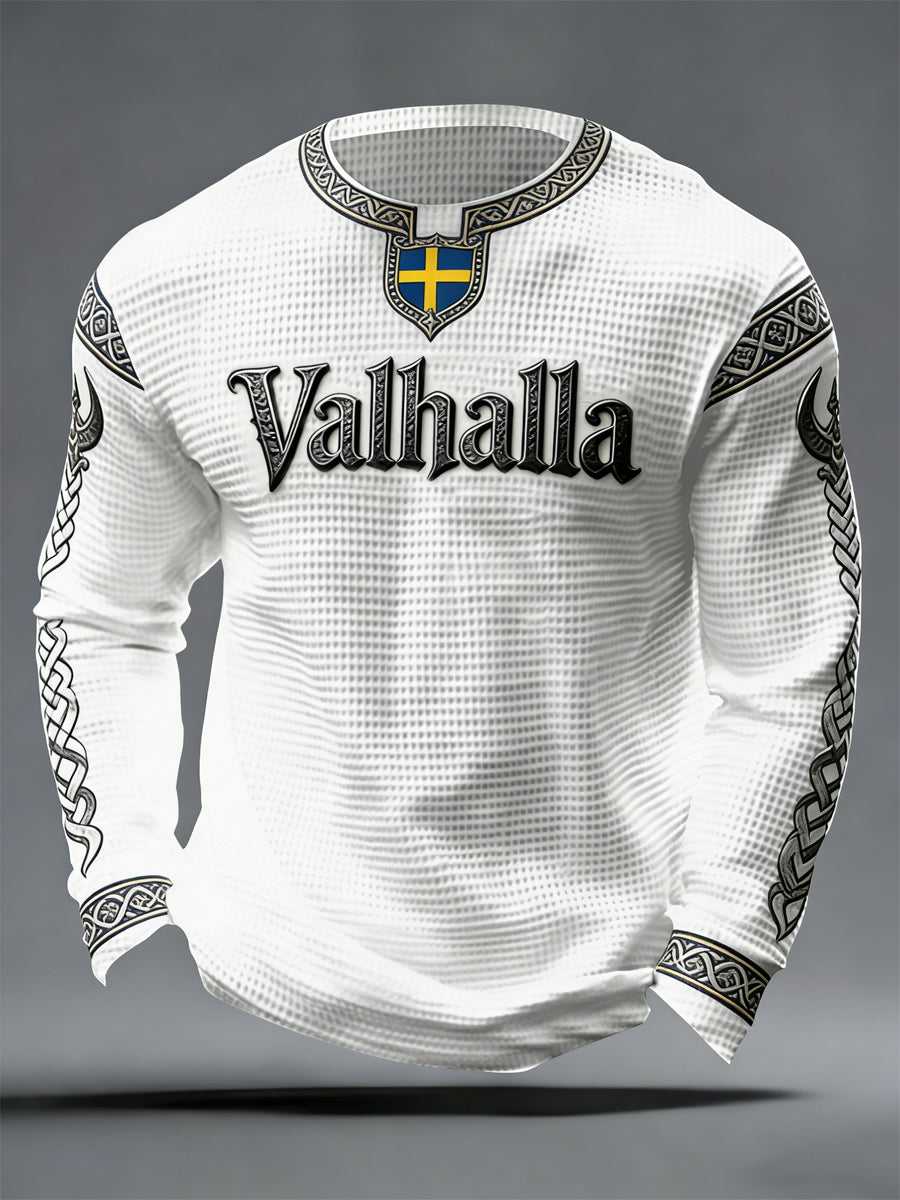 Mænds svensk vikinge-stil Valhalla Vaffel Toppe