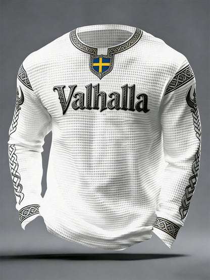 Mænds svensk vikinge-stil Valhalla Vaffel Toppe