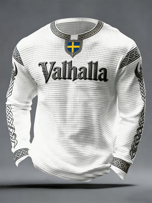 Mænds svensk vikinge-stil Valhalla Vaffel Toppe