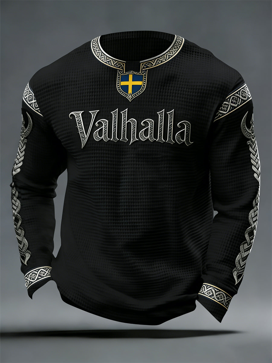 Mænds svensk vikinge-stil Valhalla Vaffel Toppe