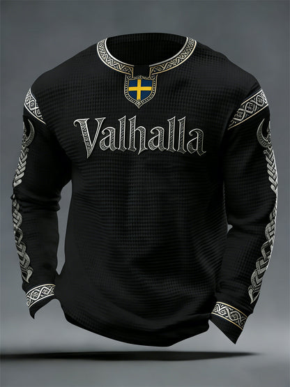 Mænds svensk vikinge-stil Valhalla Vaffel Toppe