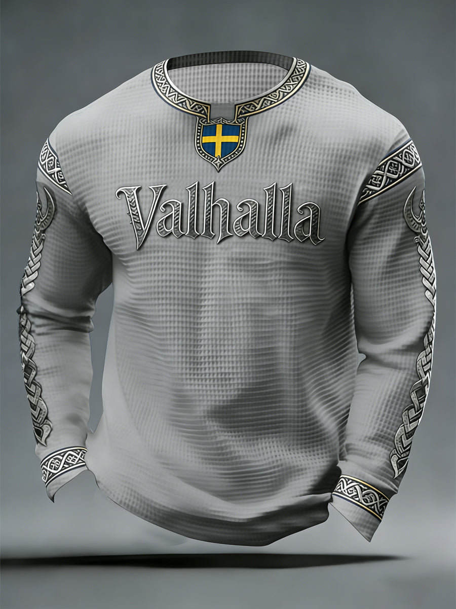 Mænds svensk vikinge-stil Valhalla Vaffel Toppe
