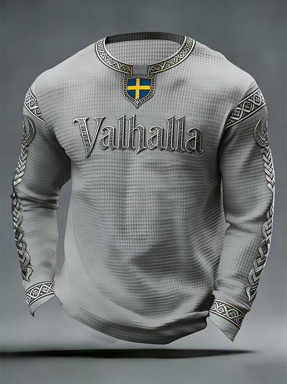 Mænds svensk vikinge-stil Valhalla Vaffel Toppe