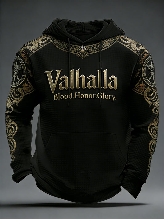 Mænds vikinge-stil Valhalla Waffele Hoodie Valhalla
