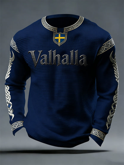 Mænds svensk vikinge-stil Valhalla Vaffel Toppe