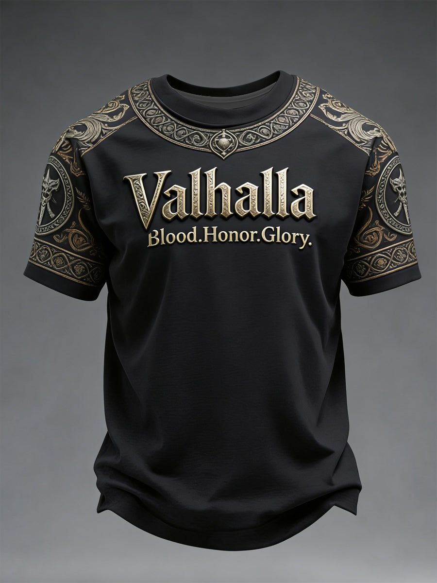 Mænds Viking-stil Trykt T-shirt