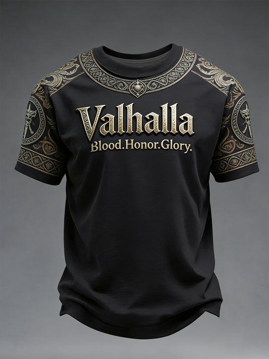 Mænds Viking-stil Trykt T-shirt