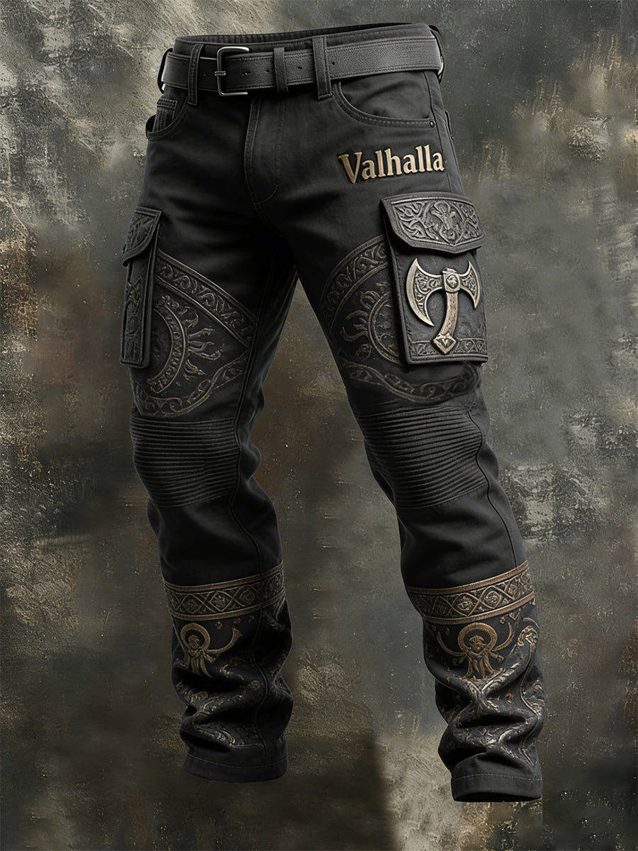 Mænds vikinge-stil Valhalla med plush varm lynlået hættejakke