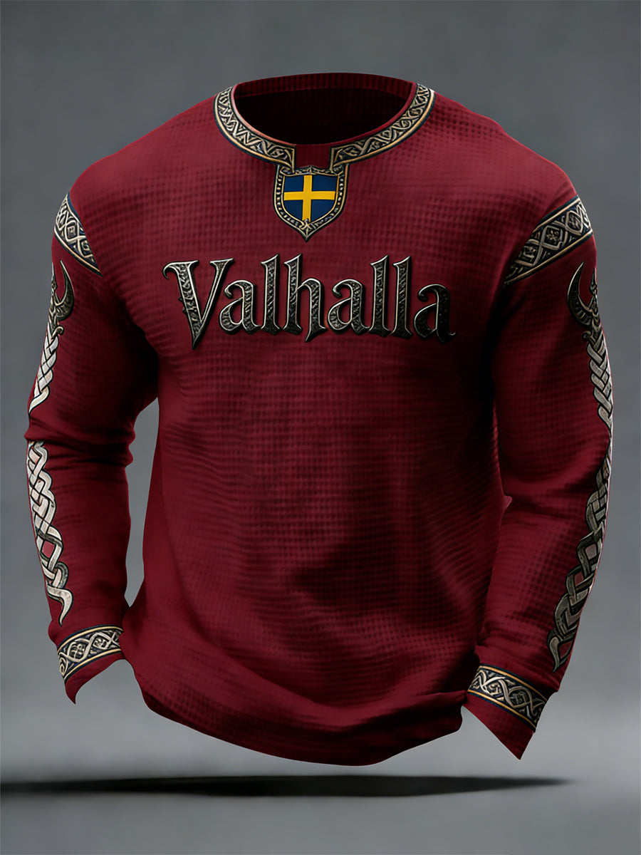 Mænds svensk vikinge-stil Valhalla Vaffel Toppe