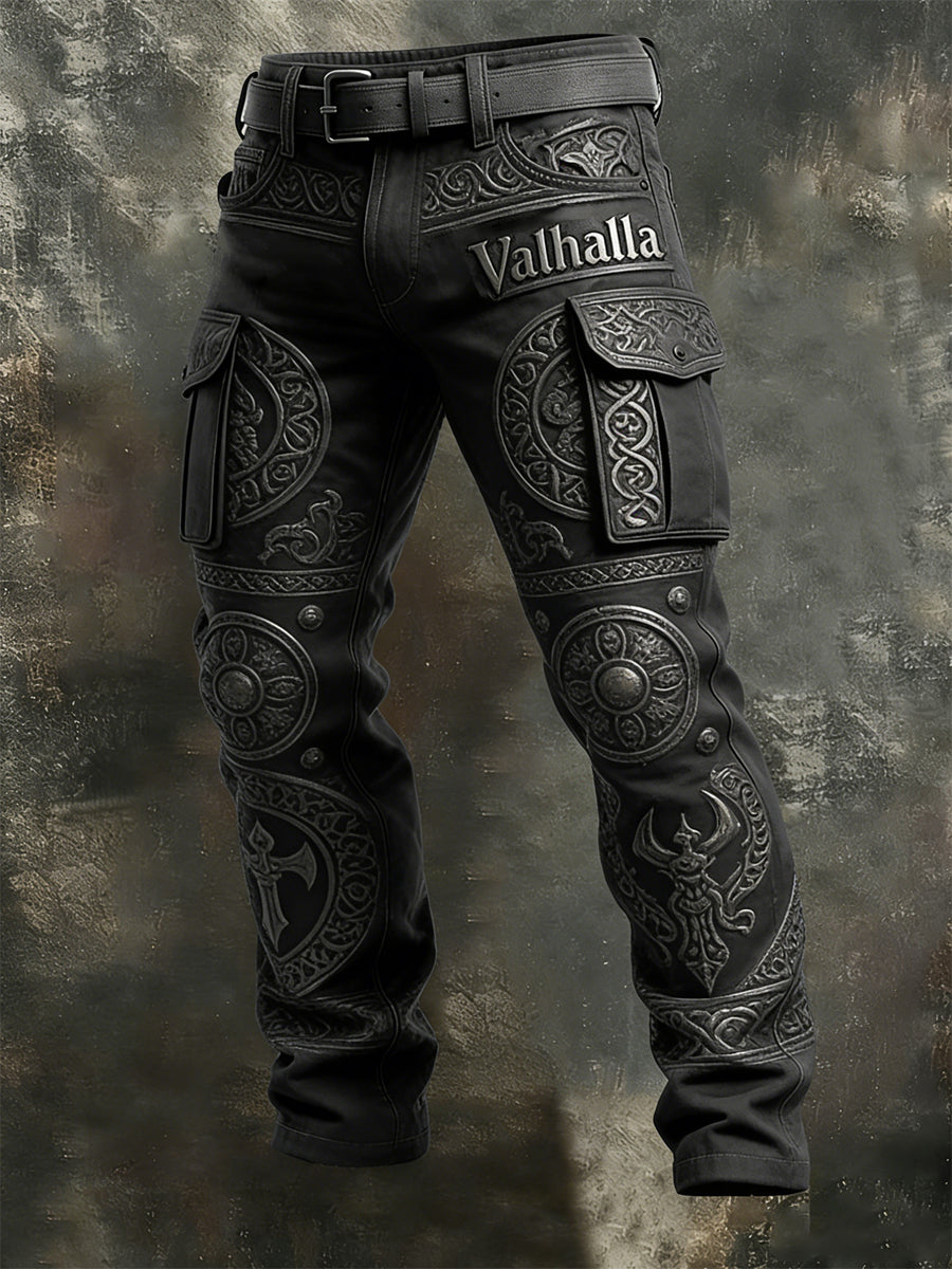 Mænds vikinge-stil Valhalla med plush varm lynlået hættejakke
