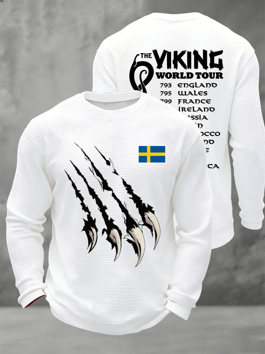 Mænds svensk Viking-tema trykt T-shirt