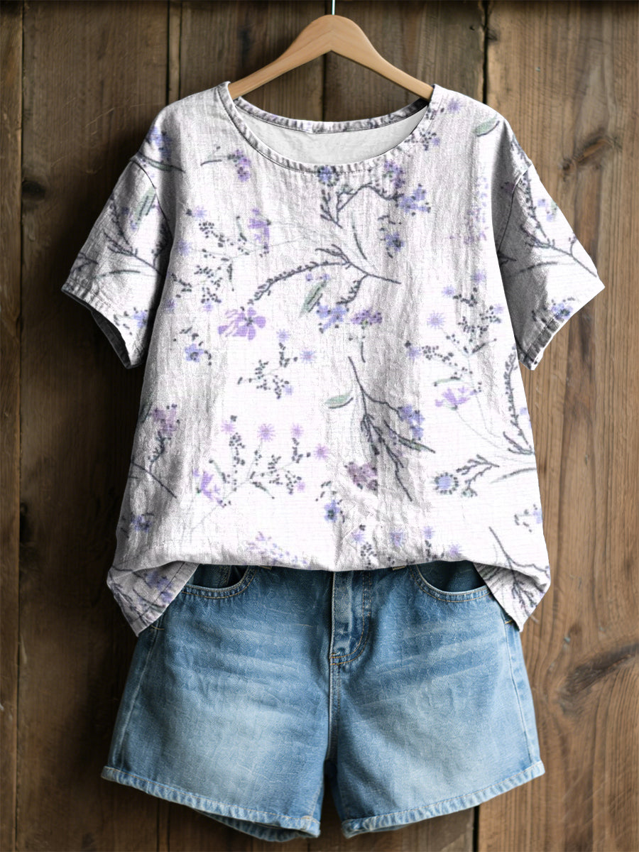 Kvinders planter Blomster Print Casual T-shirt