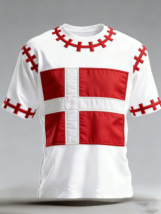 Mænds Dansk Flag Art Print minde T-shirt