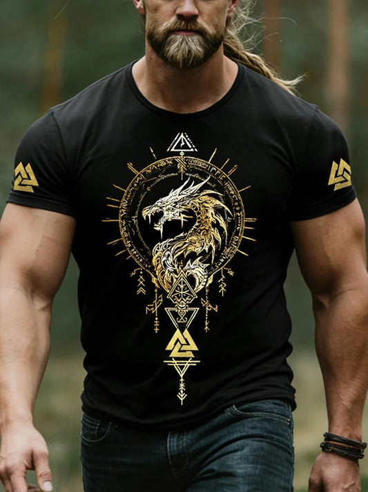 Herre-T-shirt i vikingestil