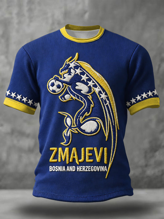 Herrer Bosnien ZMAJEVI Fodboldfan Printet T-shirt