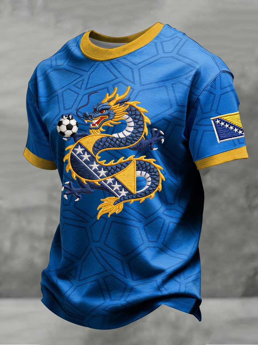 Herrer Bosnien ZMAJEVI Fodboldfan Print kortærmet t-shirt