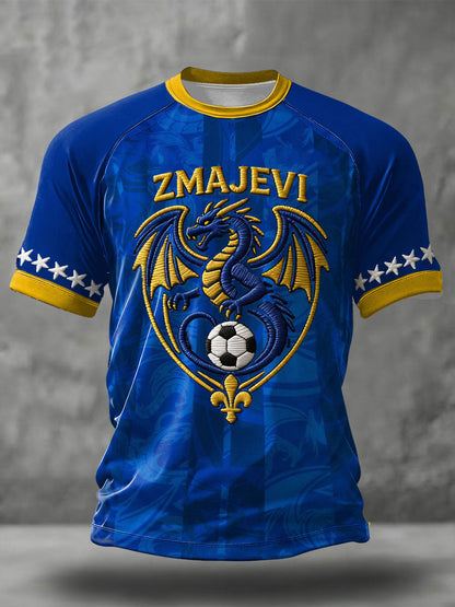 Herrer Bosno ZMAJEVI Fodboldfan Printet T-shirt