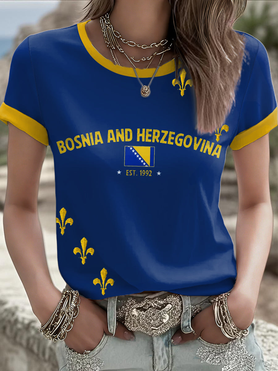 Kvinders Bosnien ZMAJEVI Fodboldfan Printet T-shirt