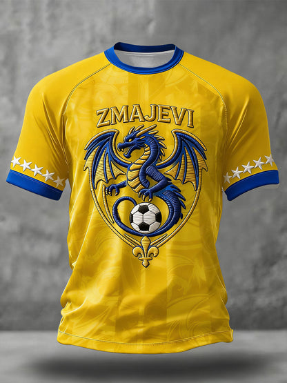 Herrer Bosno ZMAJEVI Fodboldfan Printet T-shirt