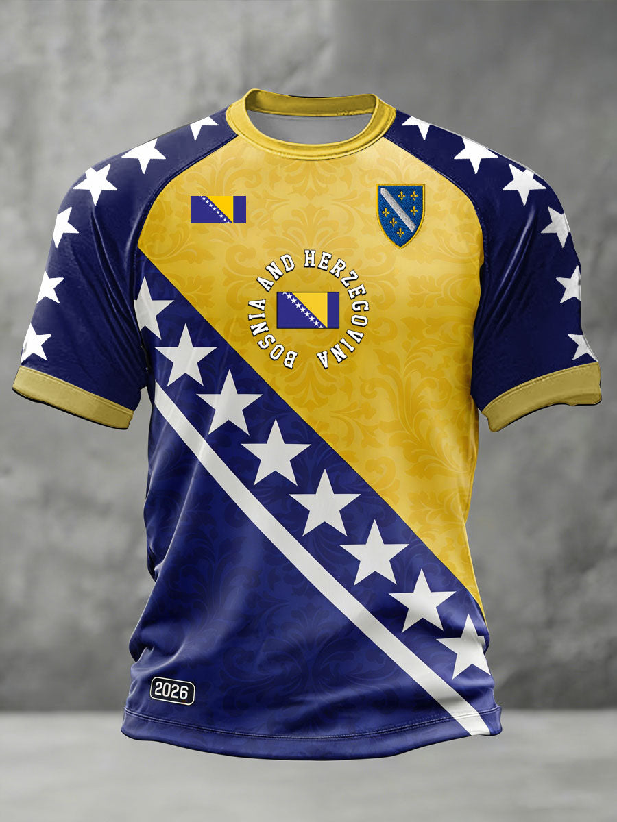 Herrer Bosnien ZMAJEVI Fodboldfan Printet kortærmet t-shirt