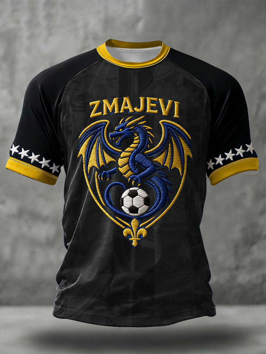 Herrer Bosno ZMAJEVI Fodboldfan Printet T-shirt